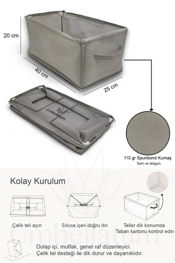 umbellatum 4 Pieces Wardrobe Shelf Organizer 45X25X20 Foldable Clothing Organizer