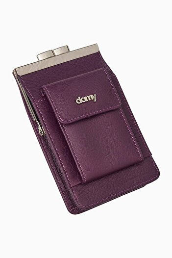 DAMY Genuine Leather Cigarette Holder 702 - Plum
