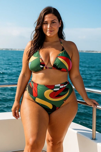 Plaja biz QueenSize swimsuits, high-waisted briefs and Majestique beach dress