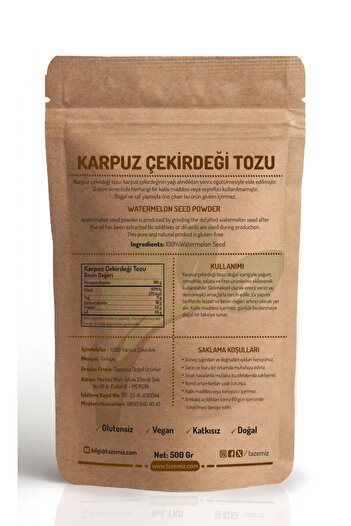 TAZEMİZ Karpuz Çekirdeği Tozu 500gram