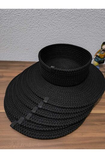 Naspar 6 Black Supples - American Service 1 Black Bread Basket