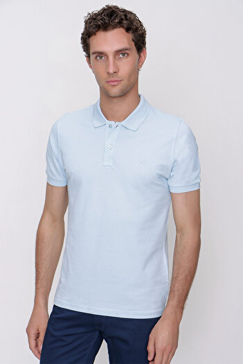 Morven Men's Blue Basic Polo Neck Dynamic Fit T-Shirt