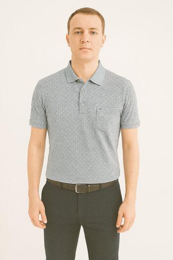 Ercan Classic Short Sleeve Pocket Men's T-Shirt with Large Size Collar 7347
