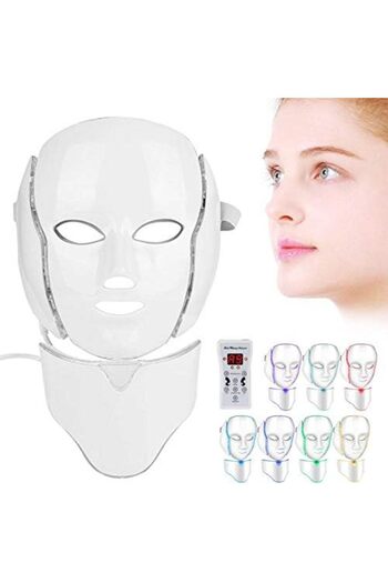 Hope 7 Colors LED Mask Face & Neck Neon-Glowing Face Beauty Mask Electric Skin Care Machine Anti-Aging Wr