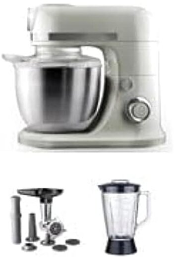 AKAI Stand Mixer | Blender Jar | Meat Grinder | Heavy Duty | Stainless Steel | White Color | One Yea