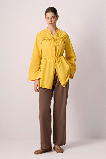 Touché Privé Poplin Kimono with Tie Front