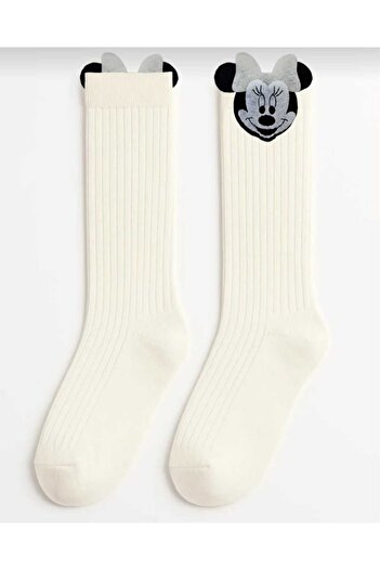 BB Girl's Knee Length Minine Mouse Themed Socks