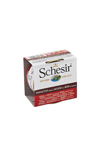 Schesir Sheba Canned Cat Treats with Tuna and Beef Slices with Rice, 14 Pieces