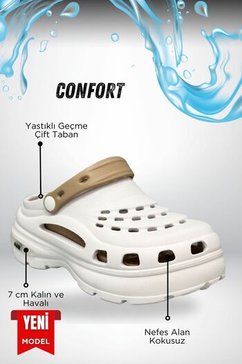 sermoda High Double Sole Stone Sea Pool Sabo Doctor Nurse Hospital Comfort Daily Papuci pentru femei