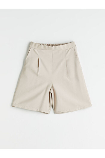 LC Waikiki New Season Women's Pleated Shorts with Elastic Waist - S5J662Z8