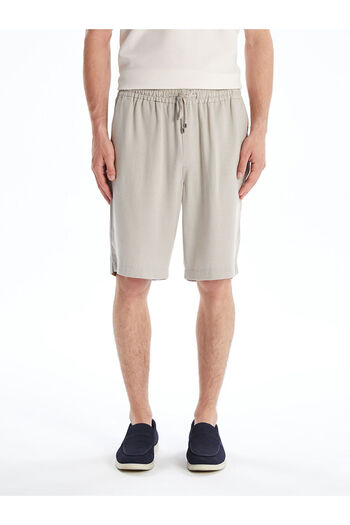 LC Waikiki Beige Standard Fit Linen Blend Men's Shorts