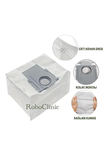 Roboclinic 4Pcs Dust Bags Compatible for Roborock S8 Plus, S8 Pro Ultra Robot Vacuum Cleaner