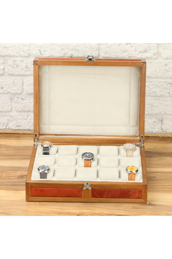 Onywatch 15-Piece Wooden Watch Box Multi Watch Box Watch Collection Box Watch Organizer Watch Case