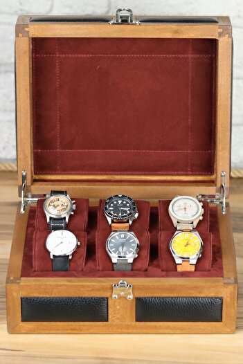 Onywatch 6Pcs Wooden Watch Box Multiple Watch Box Watch Collection Box Watch Box Case