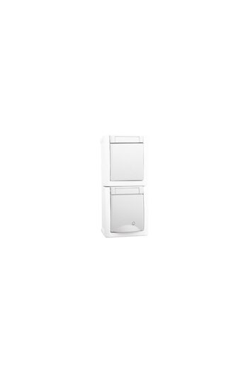 PANASONIC Schuko Socket + Switch IP54 Pacific White