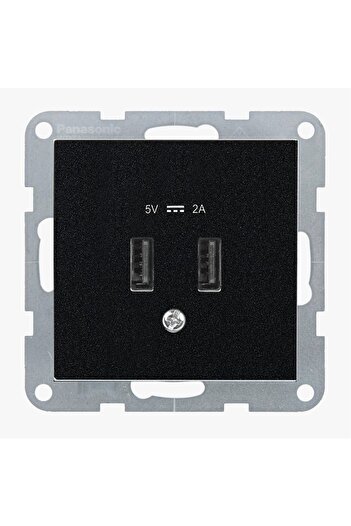 PANASONIC PRIZA USB 5V-2A MEC. KARRE PLUS 55 NEGRU