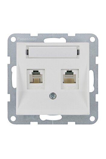 PANASONIC MECANISM PRIZA 2xCAT6 cu ETICHETA KARRE PLUS 55 SOFT TOUCH SEASHELL