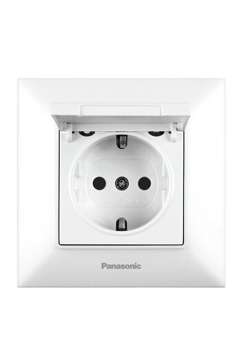 PANASONIC SCHUKO Socket with Cover 16A Arkedia Slim White