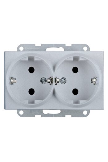 PANASONIC Double Schuko Socket Mechanism Karre Plus 55 Silver