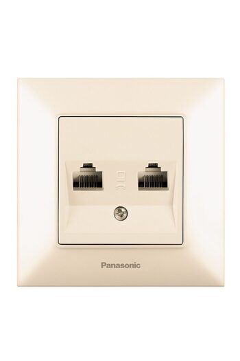 PANASONIC Double Data Socket RJ 45 CAT 6 Arkedia Slim Beige