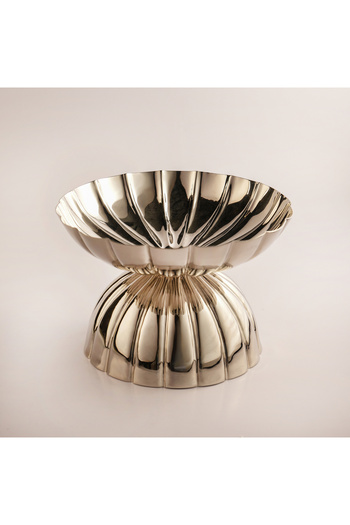 LA MESA Metal Fruit Bowl 28*28*18Cm Small, Silver
