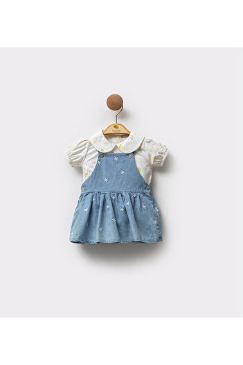 Cassiope Baby Daisy Embroidered Denim Salopet
