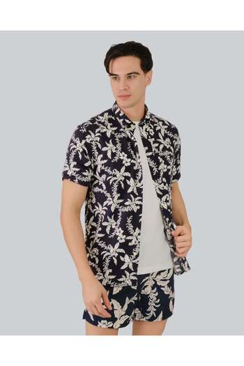 Gant Regular Fit Cotton Linen Palm Shirt