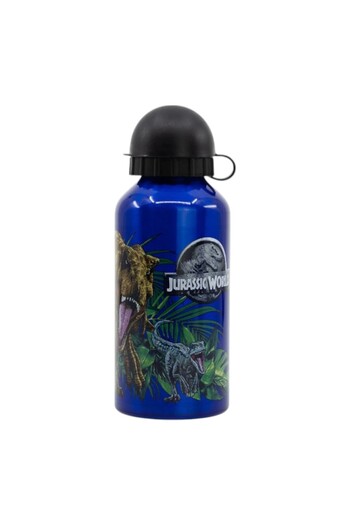 JURASSIC WORLD Kids' water bottle, aluminum, 400ml, Blue, Jurassic World