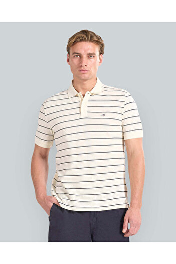 Gant STRIPED SHORT SLEEVE POLO FOR MEN (NAVY & WHITE)