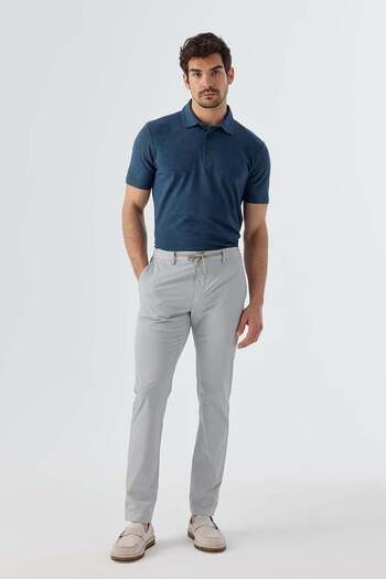 Jakamen Gray Comfort Fit Elastic Sports Trousers