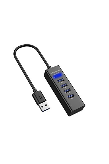 divendi-ro Hub USB cu 4 porturi USB 3.0, ultra subțire, încărcare sau transfer de date, 5 Gbps, negru