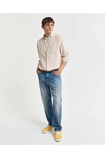 Gant Regular Fit Striped Linen Shirt