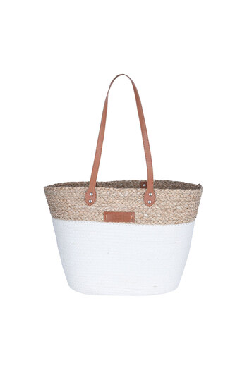 Alsaif Gallery Tramous Basket Bag Alsaif Gallery, 50×33 cm - Beige White