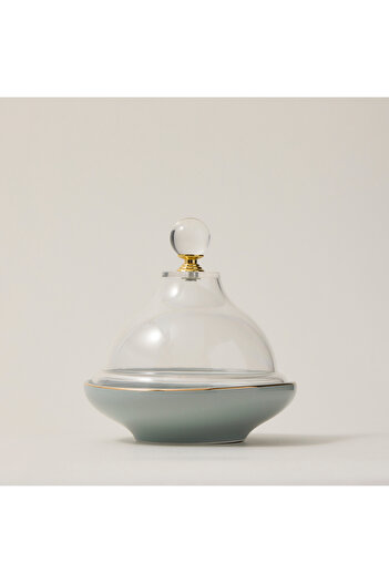 Dallaty blue porcelain date bowl with lid 13*13*12 cm