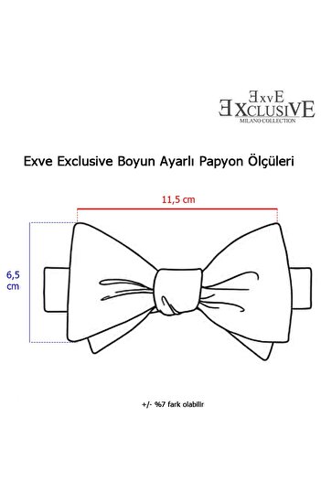 Exve Exclusive Beyaz Sade Saten El Yapımı Klasik Boyun Ayarlı Papyon