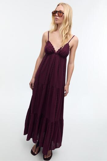 Stradivarius Loose-fitting maxi dress with open back