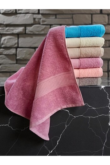 asev tekstil 6Pcs 50X90 cm Hand & Face Towel Set