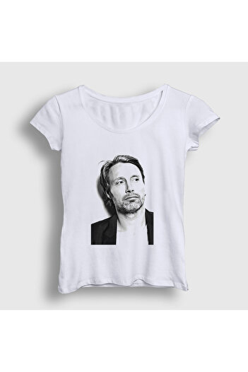 Presmono Γυναικείο λευκό μπλουζάκι Pose V2 Mads Mikkelsen 555591tt