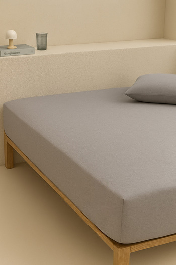 Nart Home Double Cotton Fitted Sheet Light Gray