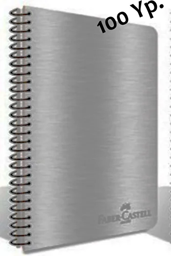 Faber Castell دفتر ملاحظات مخطط حلزوني بألوان معدنية 1 قطعة