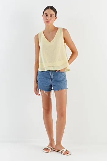 Shopping Shop Linen Blouse Yellow
