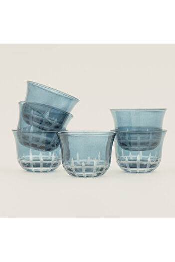 Dallaty 6pcs arabic coffee cup set, dark blue