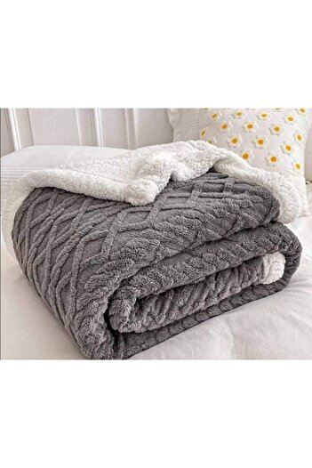 Pucioasa Grey fur blanket 200 x 230 cm