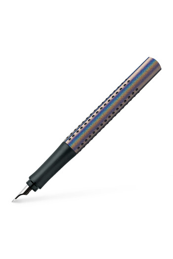 OEM Stilou Faber Castell Grip 2011, argintiu glamuros, peniță F, ergonomic, reîncărcabil, design ușor