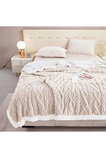 ValleRossa Deluxe Cocolino blanket with fur, Cream