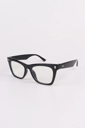 MACERATİ Urıs Unisex Black Frame Blue Block Transparent Glass Glasses