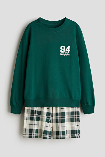 H&M Pamuklu Jarse Pijama Takımı