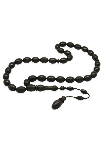 Tesbihane Specially Cut Ebony Wood Prayer Beads with System