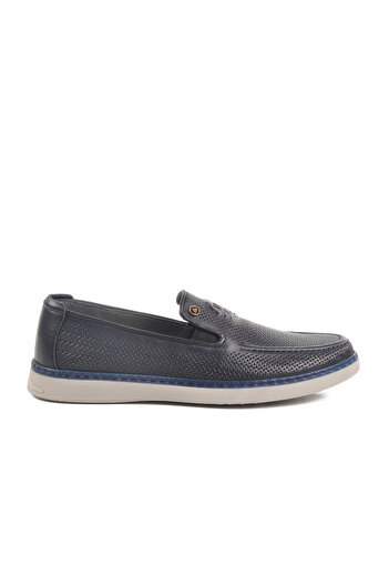 AYAKMOD Navy Blue Genuine Leather Men's Casual Shoes C330 m