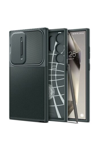 OEM Shockproof Case for Samsung Galaxy S24 Ultra, Camera Protection, Dark Green